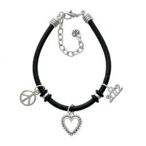  Silver 2012 Year Black Peace Love Charm Bracelet 