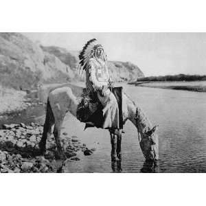 Blackfoot Indian Poster, Native American on Horseback, Niitsitapi 