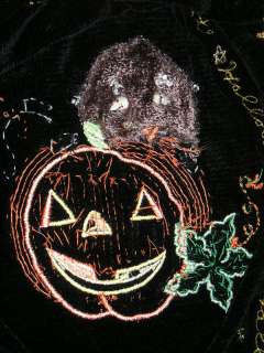 Halloween Berek Sweater embellished sequined glitter designs large 