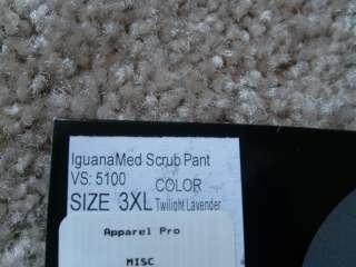   3XL XXXL IGUANA MED Medical Scrubs Drawstring Scrub Pants Lavender 3X
