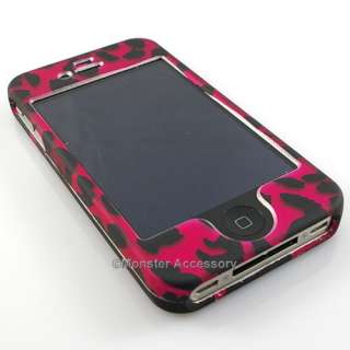 Protect your Apple iPhone 4 with Pink Leopard Rubberized Hard Case!