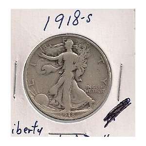  1918 S WALKING LIBERTY HALF NICE COIN 