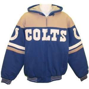  Mens Indianapolis Colts Full Zip Hooded Jacket: Sports 