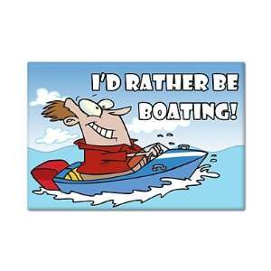  Id Rather Be Boating Fridge Magnet 