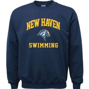 New Haven Chargers Navy Youth Swimming Arch Crewneck Sweatshirt