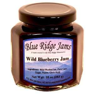 Blue Ridge Jams: Wild Blueberry Jam, Set of 3 (10 oz Jars):  