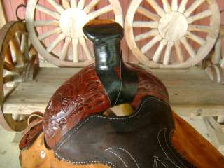 USED TEXAS SADDLERY 16 WESTERN WADE HORSE ROPING ROPER COWBOY SADDLE 