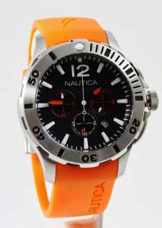 Nautica N16567G BFD 101 Orange Chronograph Watch NEW  