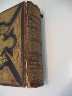 1890 Antique Family Parallel Bible Unmarked Illustrated Victorian Huge 