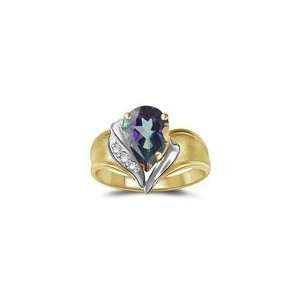   Cts Mystic Green Topaz Womens Ring in 14K Two Tone Gold 4.5: Jewelry