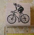 Rider on Bicycle with Helmet Bicyclist Rubber Stamps of America Free 