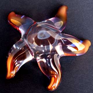 Starfish Figurine Blown Glass Gold Crystal Sculpture  