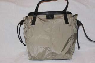 NWT BURBERRY PACKABLE NYLON TOTE BIRCH TAUPE LEATHER STRAP  