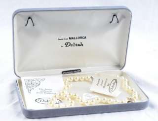 Gorgeous Mallorca 8mm Pearl Necklace w Gift Box NOS  