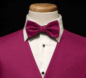 Tuxedo Vest & Tie   Herringbone   Fuchsia  