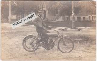 1909 CURTISS MOTORCYCLE POSTCARD, VINTAGE PHOTOGRAPH RPPC  