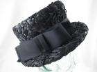 Vintage Ladies Black Straw Hat  