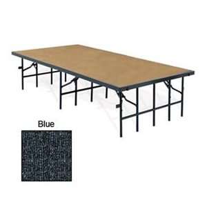  Portable Stage With Carpet   96L X 48W X 24H   Blue 
