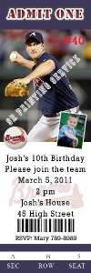 Birthday Invitations NY Yankees & Atlanta Braves Perszd  