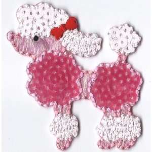   Dogs/Poodle w/Sequins  Iron On Embroidered Applique 