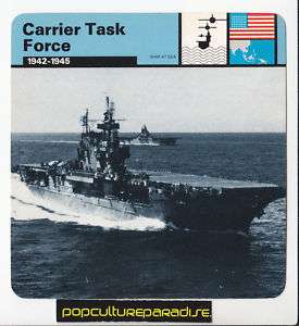 USA CARRIER TASK FORCE USS Enterprise WW2 SEA WAR CARD  