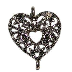 Tanday Queen Annes Heart 7/8 x 3/4 (87983) 12 pieces Antique Metal 