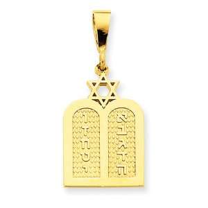  14k Polished 3/4in Torah with Star of David Charm/14kt 