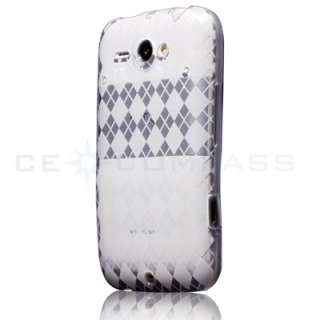 White TPU Gel Skin Case Cover For HTC Chacha G16 Status  