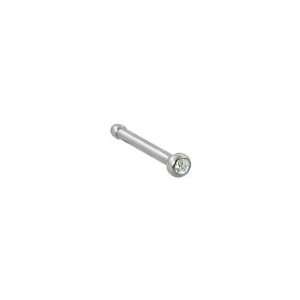  Nose Bone with Clear Gem, 18ga, Pack of 10 Everything 