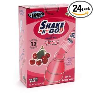 Global Brands Cherry Flavor Shake N Go Drink Mix Sticks, 12 count , 1 