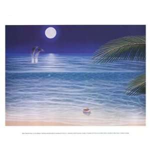    Moonlit Palms   Poster by Dan Mackin (11.75x9.5): Home & Kitchen