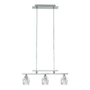 Eglo 86565A Tanga 1, Nickel/Frosted & Clear, 3 Light Pendant Light 