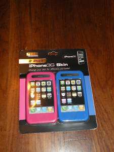   iPHONE 3G 2 PACK SILKY SILICONE SKINS PINK & BLUE by TECH HEADQUARTERS