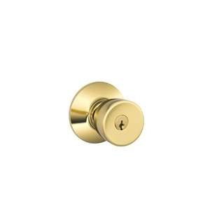   F54 605 Bright Brass Keyed Entry Bell Style Knob