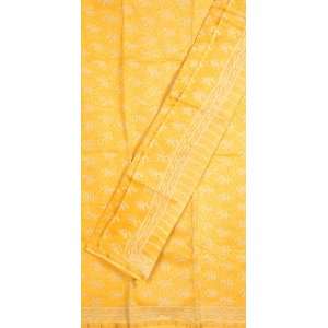  Yellow Chanderi Suit with All Over Printed Bootis   Cotton 