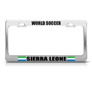   Flag World Soccer Metal license plate frame Tag Holder: Automotive