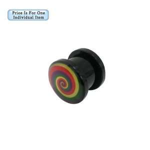  Rainbow Acrylic Screw Fit Ear Plug   6 Gauge Jewelry
