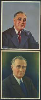 super nice original lithograph print lot 2 prints franklin d roosevelt 