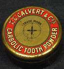antique fc calverts tooth powder chemists tin c1920s location united