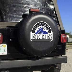  MLB Colorado Rockies Black Logo Tire Cover: Sports 
