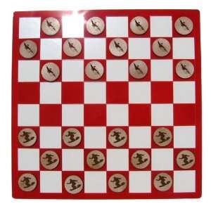   designs SNB001CKS Laser Etched Snowboarding Checkers Set: Toys & Games