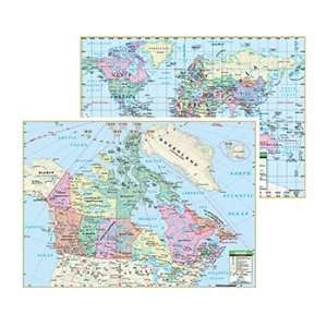  Political Deskpad Maps 1 S Can/1 S World Single 13X18 