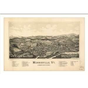 Historic Morrisville, Vermont, c. 1889 (L) Panoramic Map Poster Print 