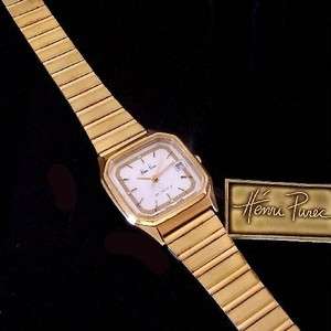 NEW AUTHENTIC HENRI PUREC SWISS MADE LUXURY WOMANS GOLD STAINLESS 