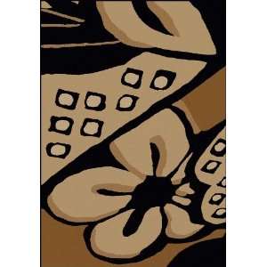 Como Black Contemporary Polypropylene Machine Made Rug 7.90 x 11.00.