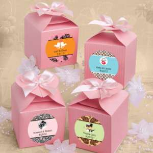 100)Pink Favor Box Wedding Shower Baby Party Sweet 16  