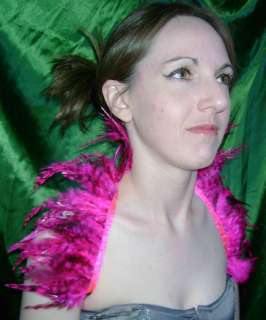 GOTH PINK Feather COLLAR VICTORIAN Steampunk BURLESQUE  