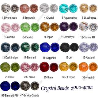   For Swarovski Crystal Beads 4mm 5000 Round Lots loose beads gemstone