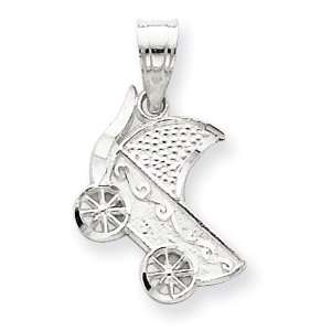  Sterling Silver Baby Buggy Charm: Vishal Jewelry: Jewelry