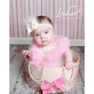  Sweet Vanilla Cream Rosette Headband Beauty